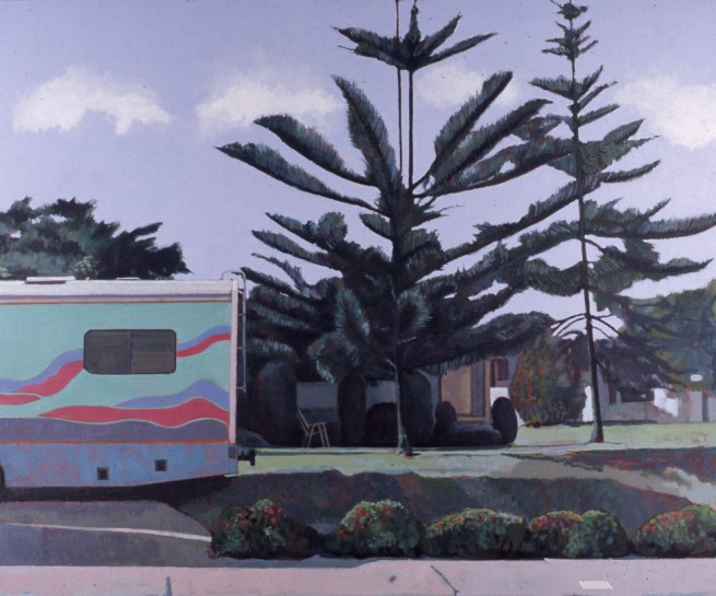 Camper on Driveway oil on canvas 48x60 ins 2002