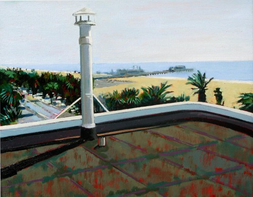 Shangri la Hotel Santa Monica 1 oil on canvas