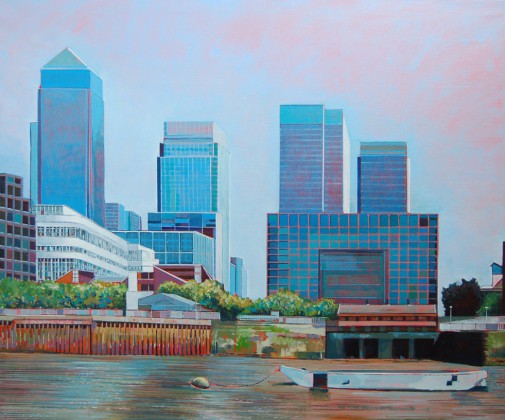 Abandoned barge Canary Wharf